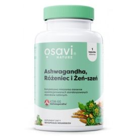 Ashwagandha + Różeniec i Żeń-szeń Osavi 120 vegan kapsułek