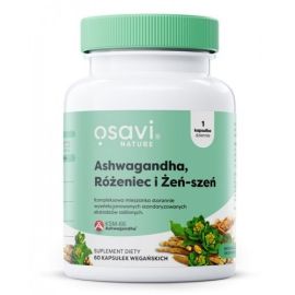 Ashwagandha + Różeniec i Żeń-szeń Osavi 60 vegan kapsułek