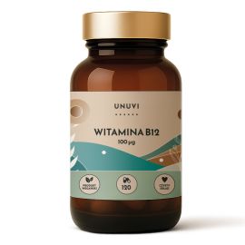 Witamina B12 Metylokobalamina 100 μg 120 kapsułek wegetariańskich UNUVI