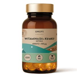 Witamina D3 + K2 4000 IU 100 μg 180 kapsułek olejowych (Softgel) UNUVI