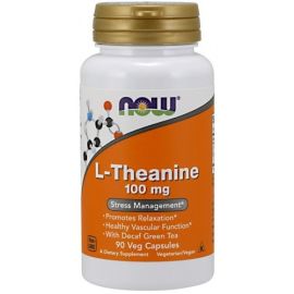 L-Theanine with Decaf Green Tea NOW Foods 90 wegetariańskich kapsułek