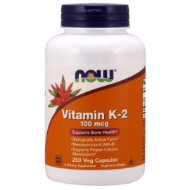 Vitamin K-2 NOW Foods 100mcg - 250 wegetariańskich kapsułek