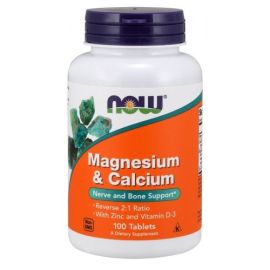 Magnesium & Calcium with Zinc and Vitamin D3 NOW Foods 100 tabletek