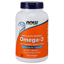 Omega-3 Enteric Coated NOW Foods 180 softgels