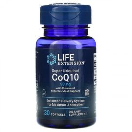 Super Ubiquinol CoQ10 with Enhanced Mitochondrial Support Life Extension 50mg - 30 softgels