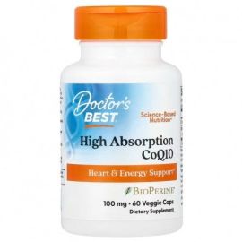 High Absorption CoQ10 with BioPerine Doctor's Best 100mg - 60 wegetariańskich kapsułek