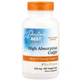 High Absorption CoQ10 with BioPerine Doctor's Best 200mg - 180 wegetariańskich kapsułek